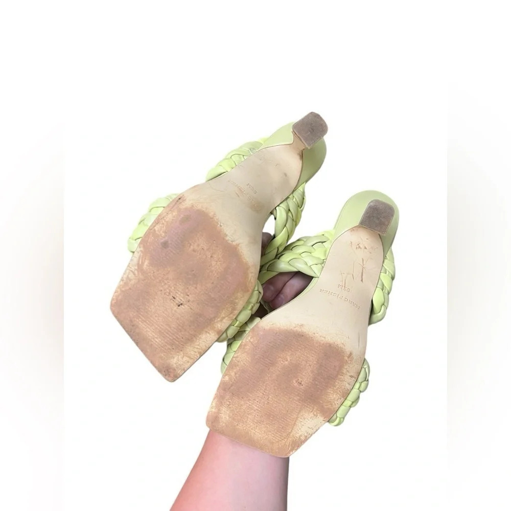 Yellow Braided Square Toe Heels - image 7